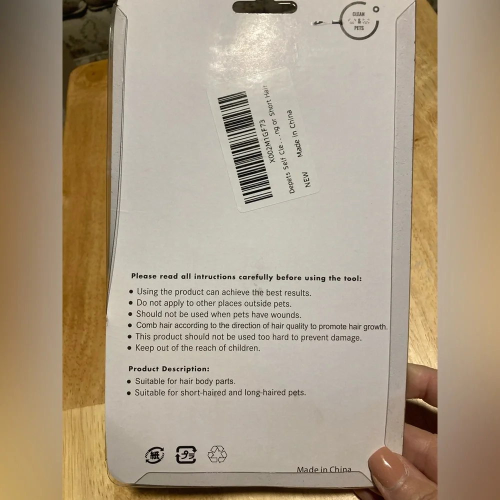 NWT Depets Self Cleaning Slicker Brush, Dog Cat Bunny